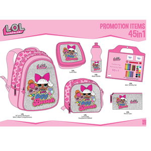 ست 45 در 1 کوله پشتی 46 سانتی مدل Promotion Items 45 in 1 - LOL Surprise